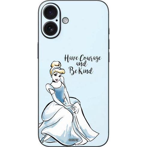 Disney Princess Cinderella Have Courage and Be Kind Art iPhone 16 Plus Skin